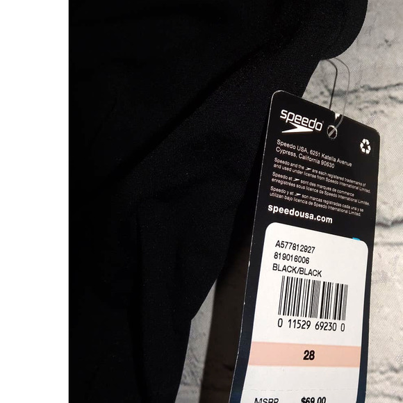 Speedo Women's Endurance+ Flyback Solid Black Swimsuit, 28 - Picture 2 of 8